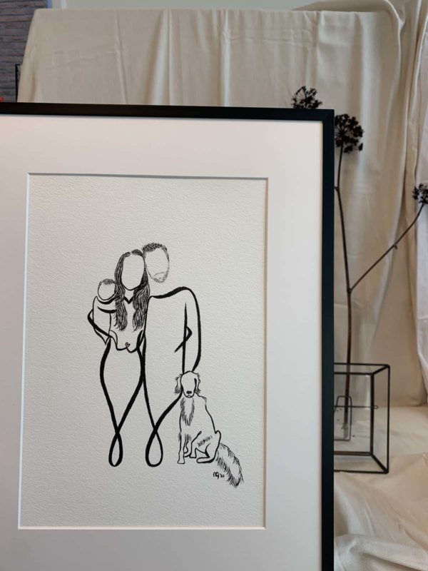 Unieke feestelijke optie voor een gepersonaliseerd line-art portret a5 of a4 formaat - Afbeelding 7
