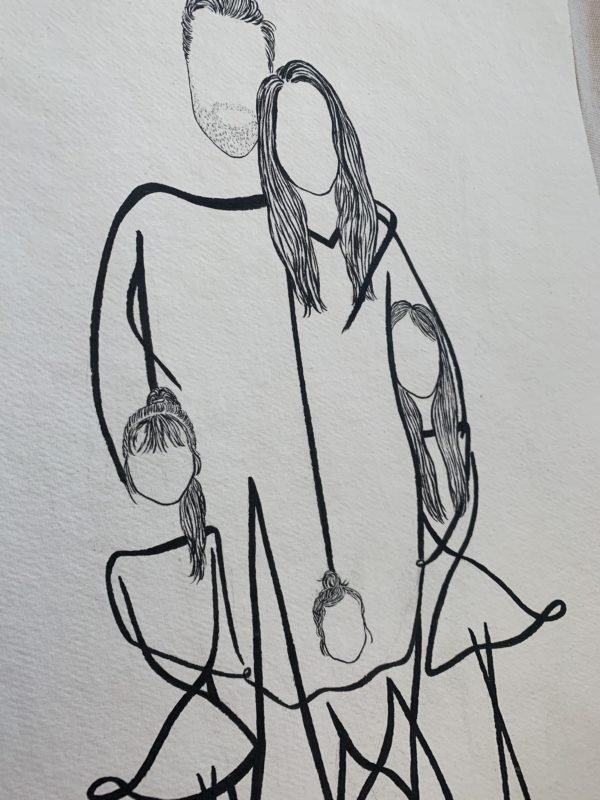 Unieke feestelijke optie voor een gepersonaliseerd line-art portret a5 of a4 formaat - Afbeelding 6