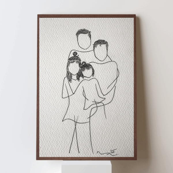 Gepersonaliseerd kinderportret lijntekening (handgetekend)