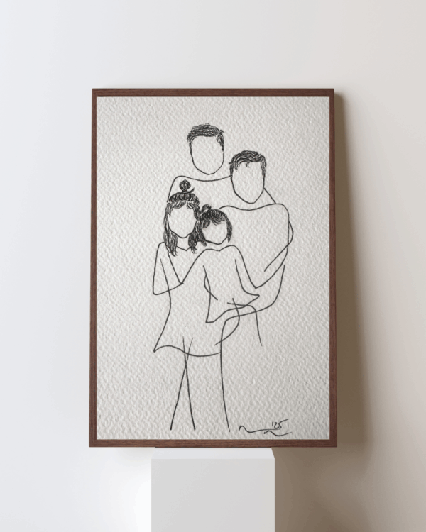 Gepersonaliseerd kinderportret lijntekening (handgetekend)